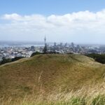 View of Auckland City from the summit of Mt Eden